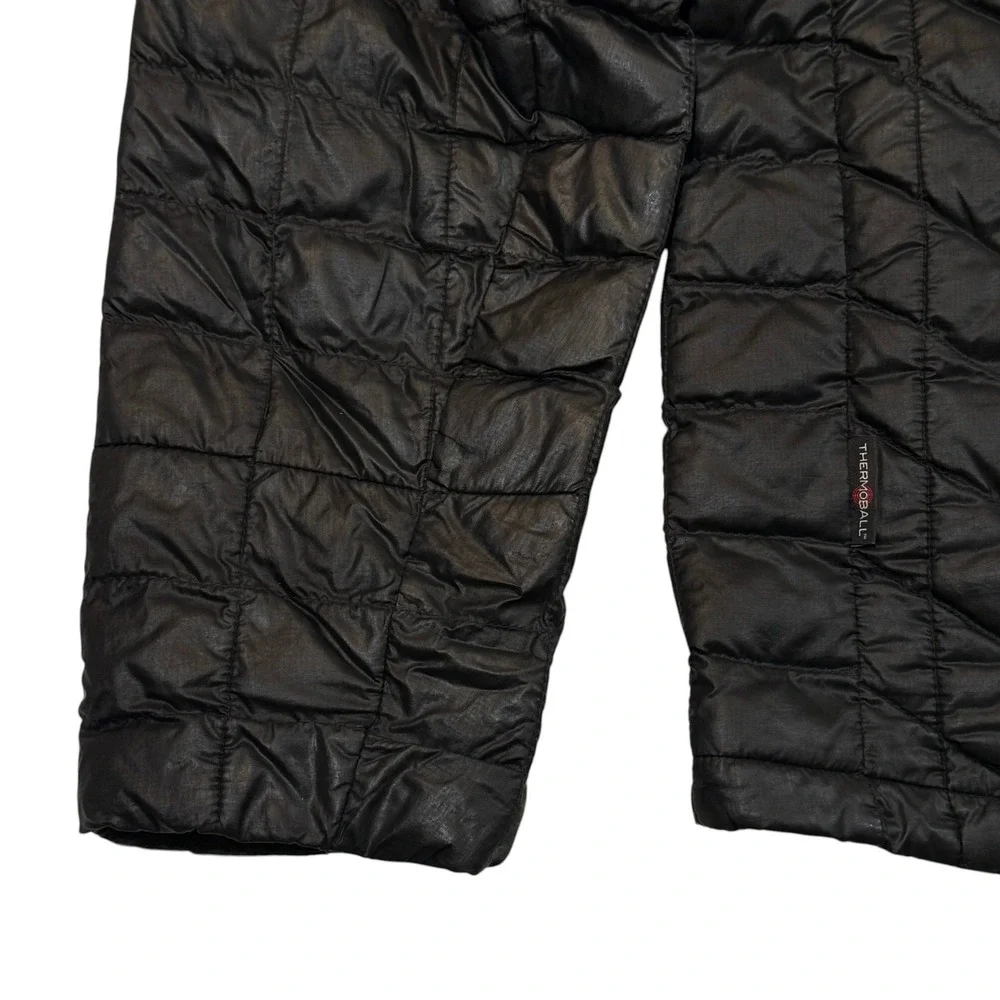 The North Face Thermoball Hooded Jacket Black Quilted Puffer Mens Medium C761